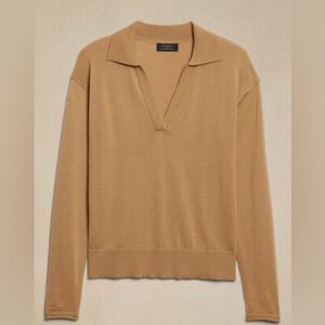 MERINO WOOL JOHNNY-COLLAR SWEATER